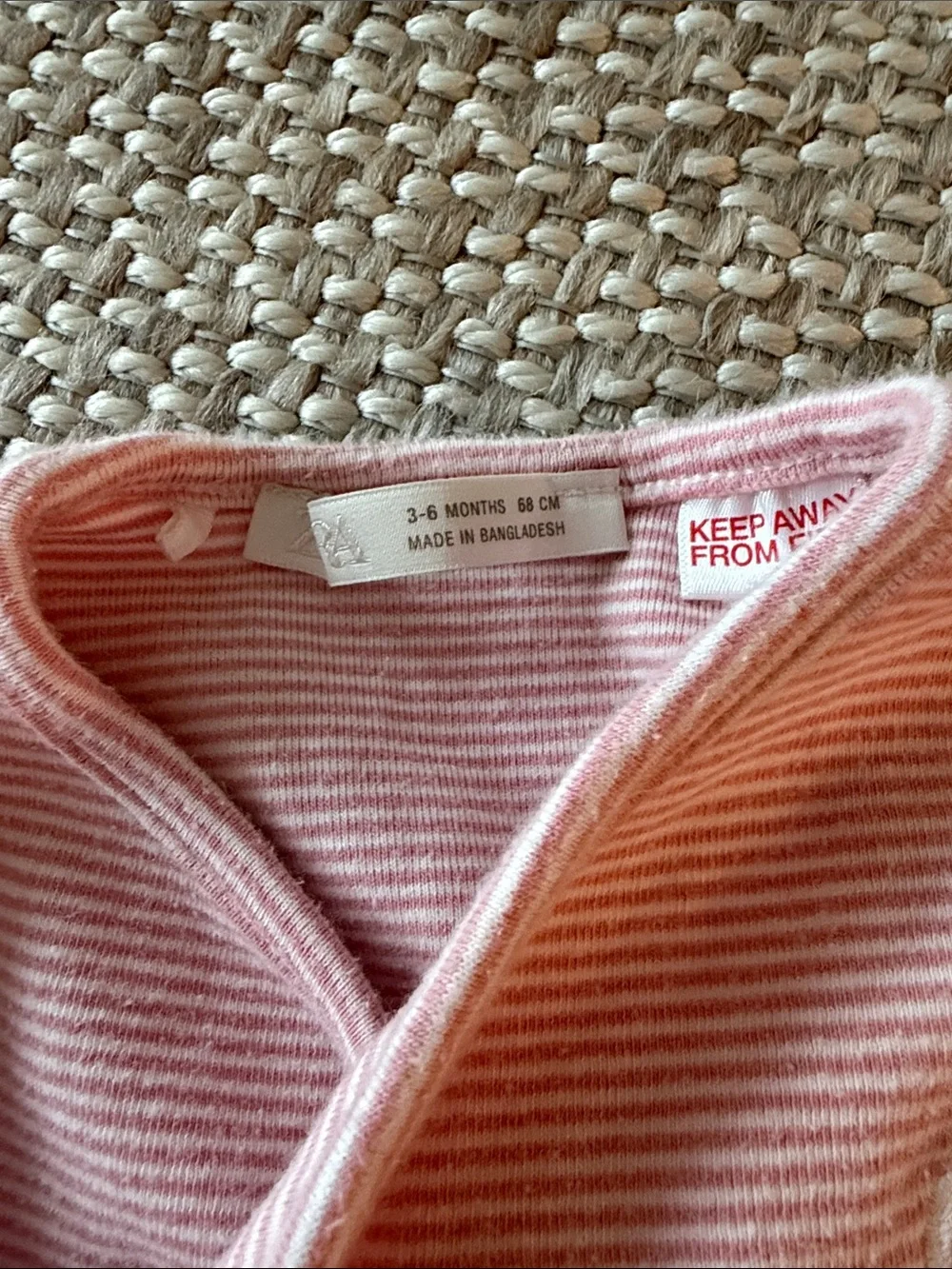 ZARA baby girl set 3-6m striped bunny